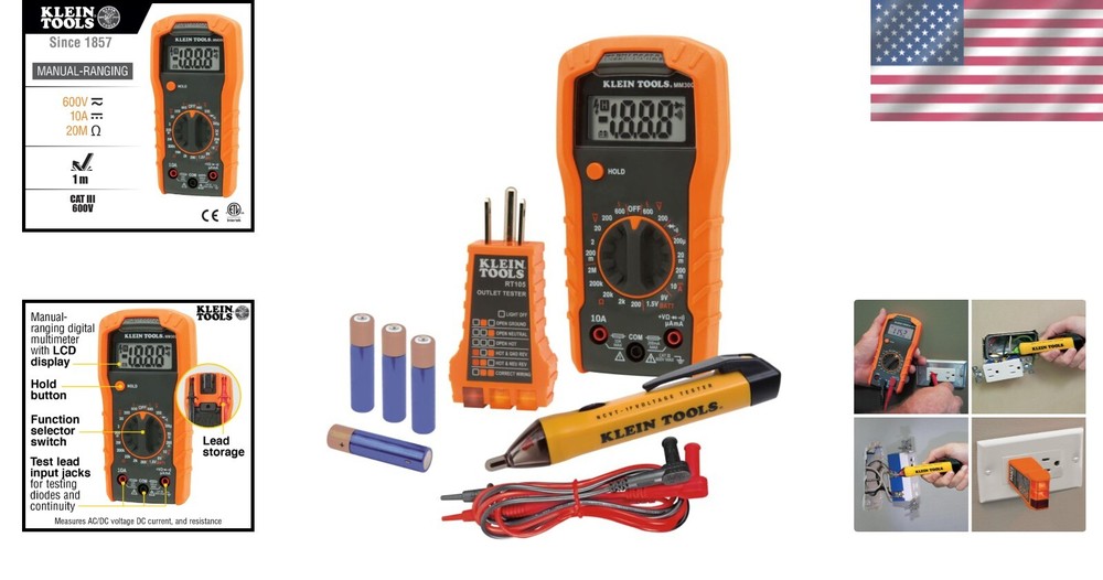 Essential Electrical Test Kit with Multimeter and Voltage Detector - Klein Tools