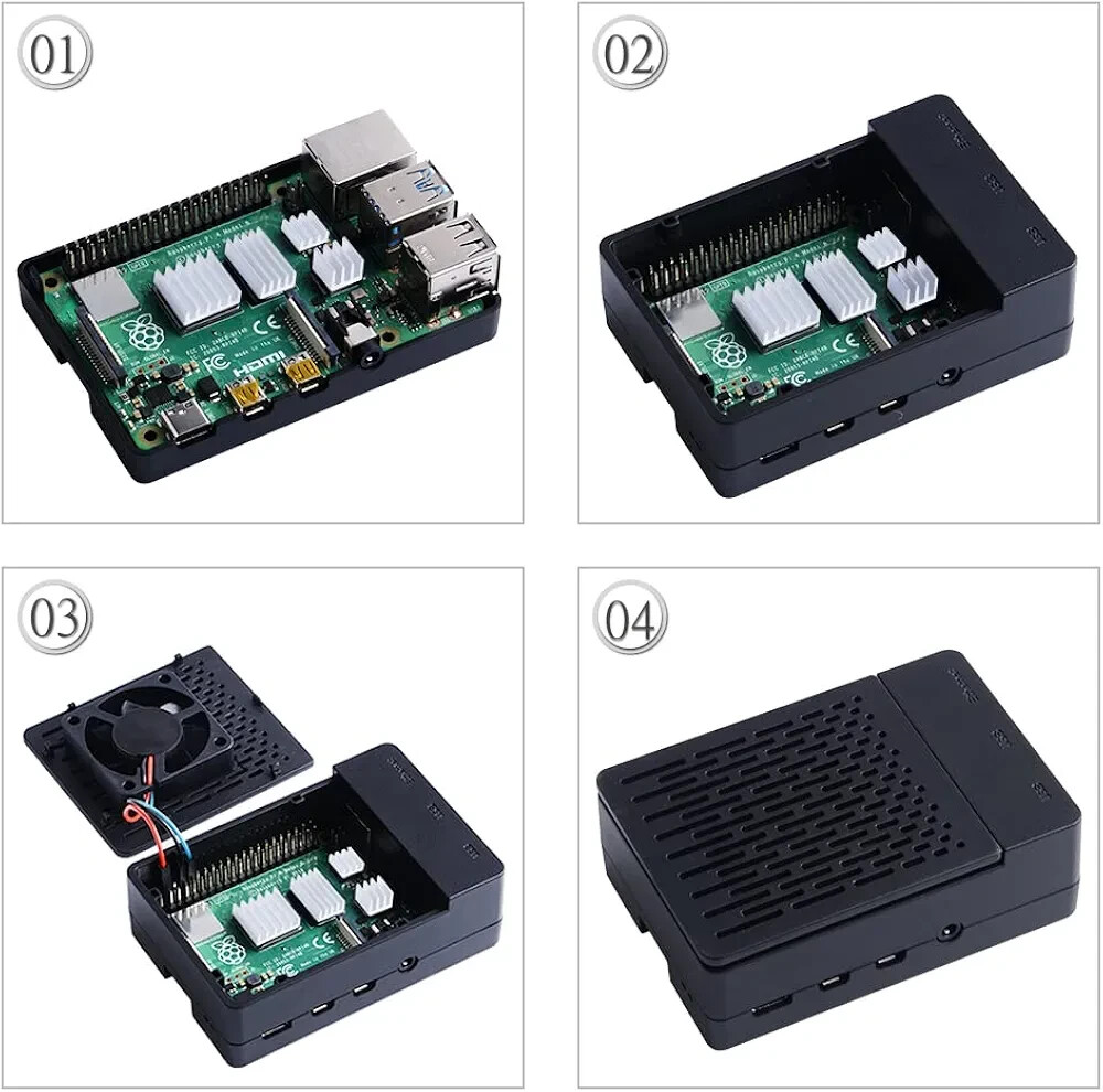 pi enclosure for pi4 black
