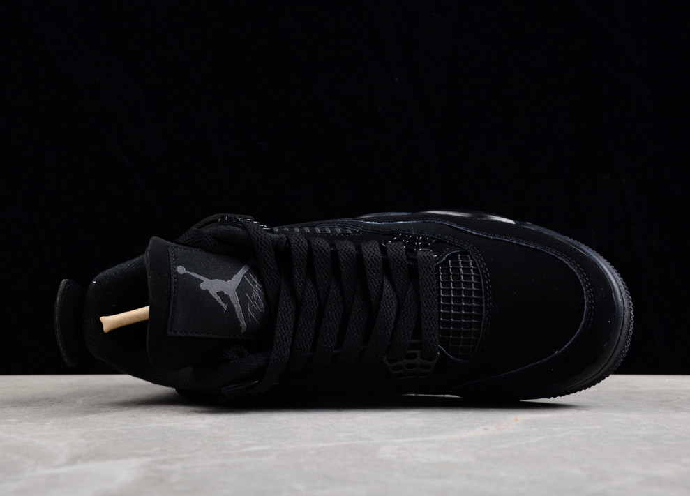 Jordan 4 “Black Cat”Retro Men's Black Basketball Shoes Mid-Top
