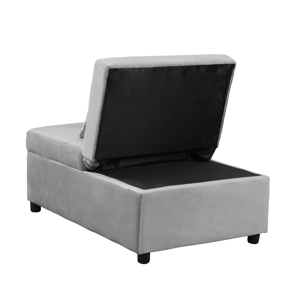 Folding Ottoman Sofa Bed Gray|Grey