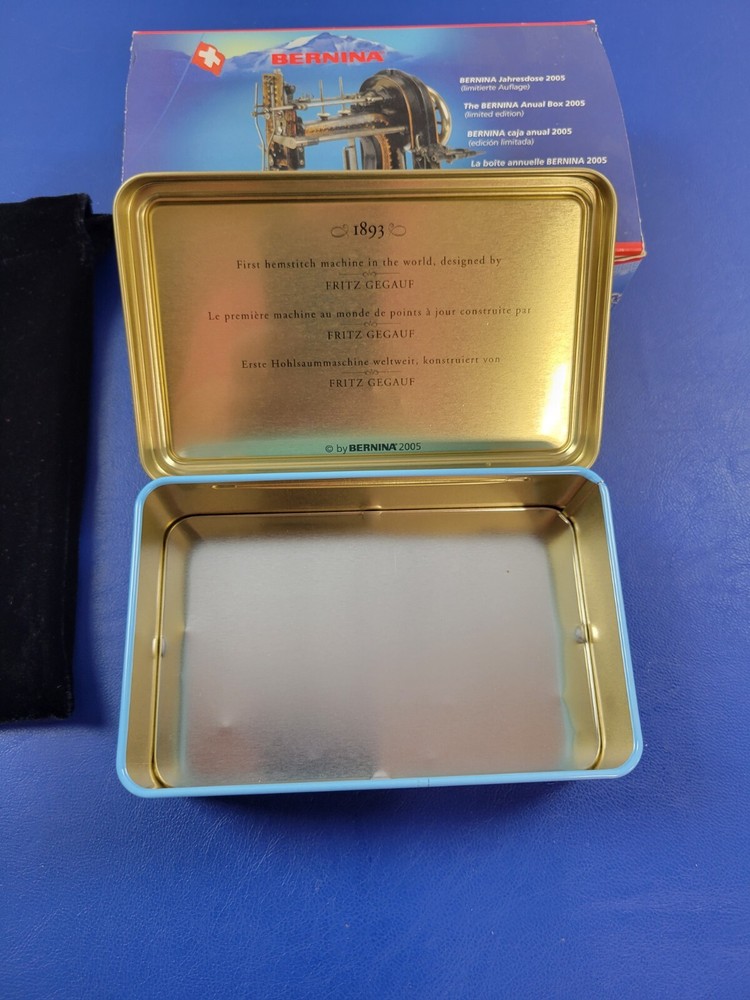 New BERNINA Accessories Attachments Tin Box Souvenir Keepsake