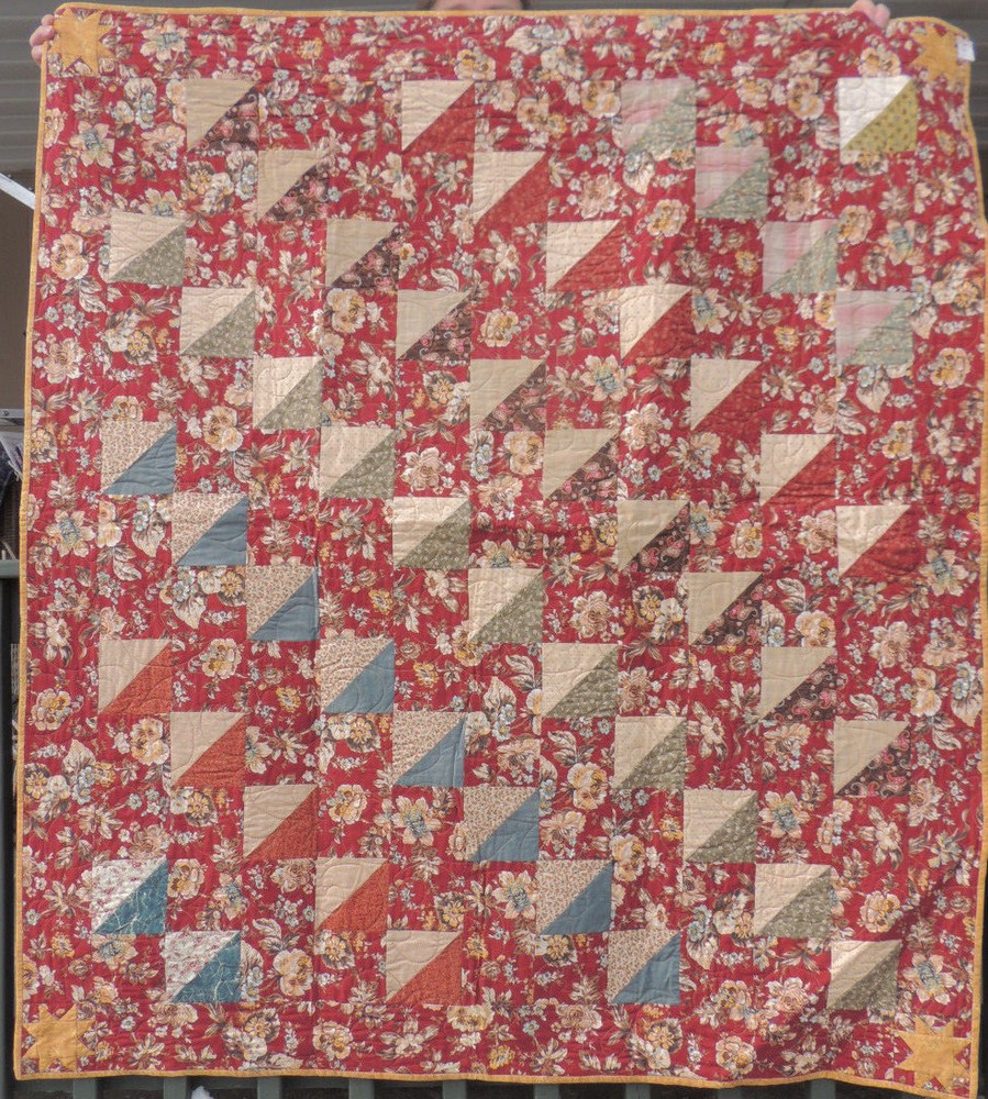 Vintage Looking Squares and half squares  51x58 Lap Size