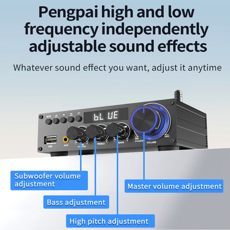 ‌2.1CH Bass-Boost Amplifier: Seamless AUX/RCA Input & Silent Operation‌