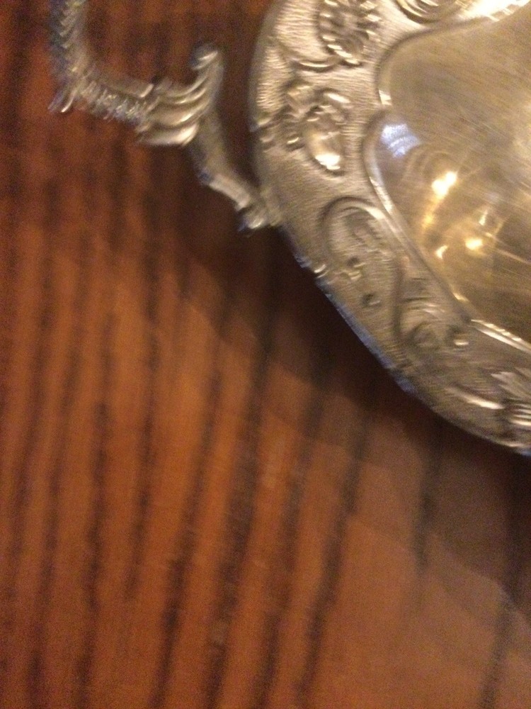Vintage Silver Plated Serving Dish Ornate Floral And Scrollwork