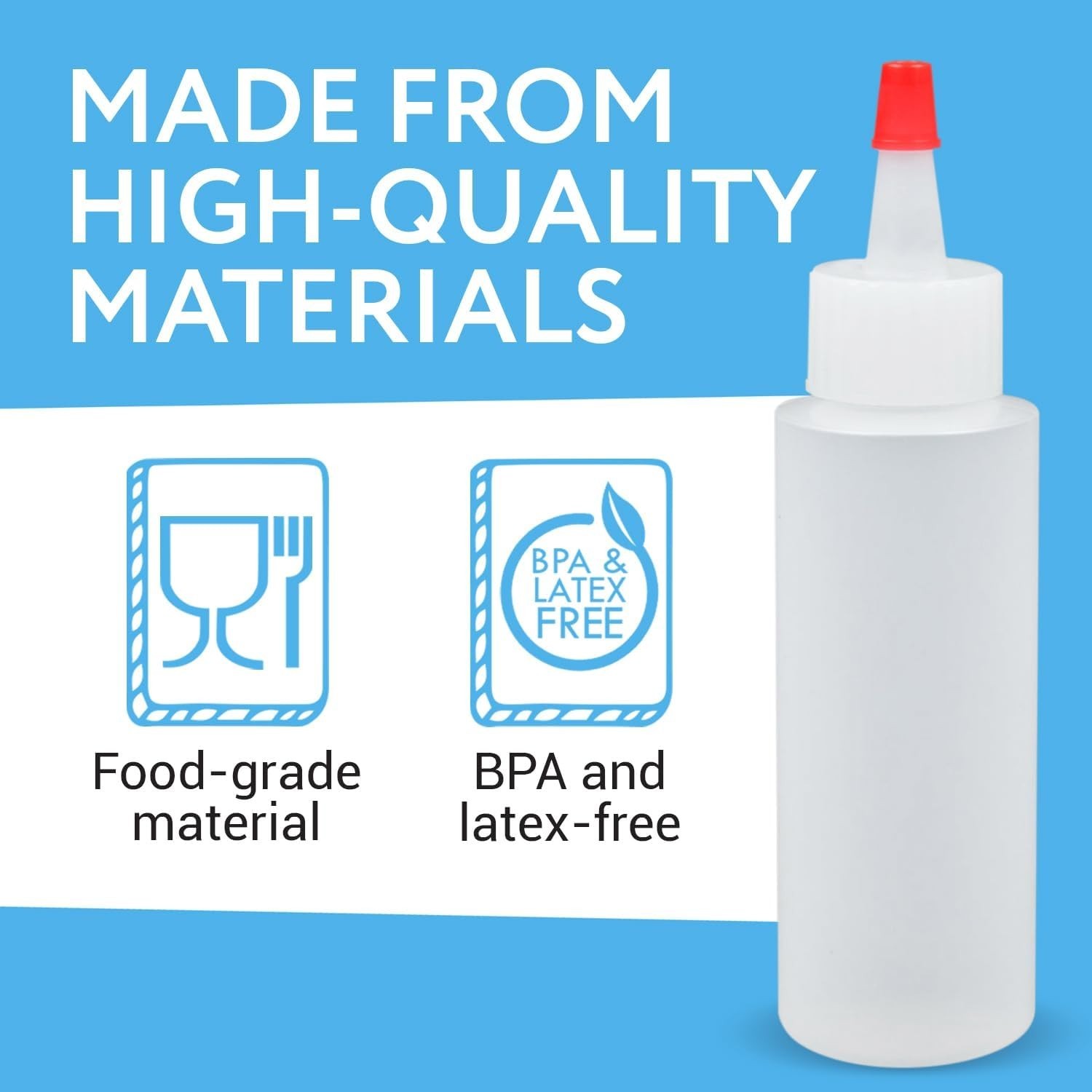 Plastic Squeeze Bottles - 4 Oz, Pack of 8, Clear - Mini Squeeze Bottles for S...