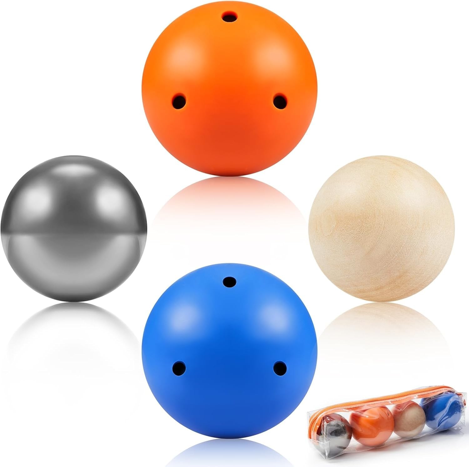 4pc Hockey Stickhandling Balls Weighted No Bounce Training Set