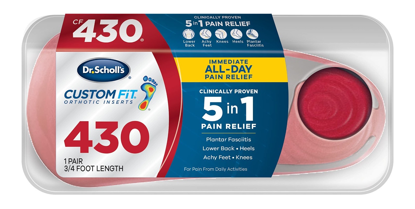 Dr. Scholl's CF430 Custom Fit Orthotic Inserts -   1 Pair