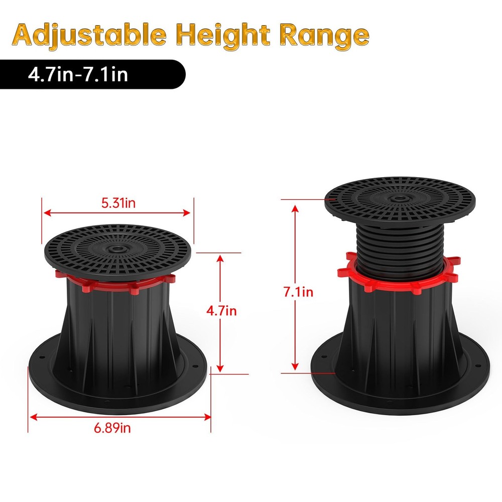 2 Pcs Adjustable Bed Frame Support Leg, Frame Center Slats Heavy Support Leg,...