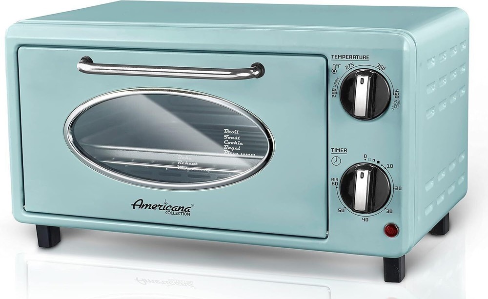 2 Slice Countertop Toaster Oven Bake Toast Temperature Control & Adjustable