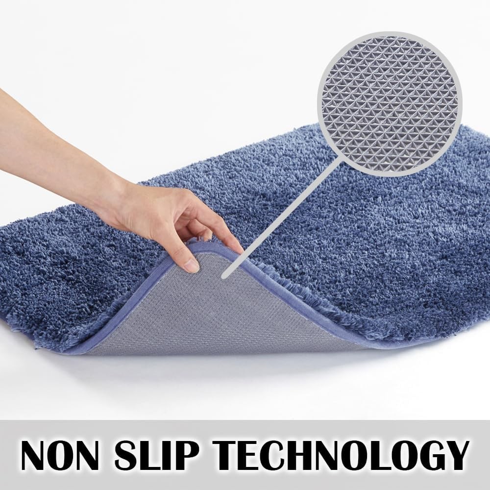 Suchtale Non Slip Bath Mat (16 x 24, Blue) 2' x 1'4" (Rectangular), Blue