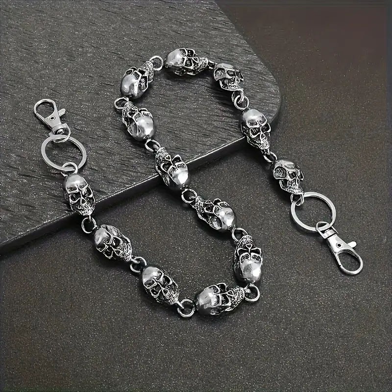 Silvery Skull Jeans Chain Hip Hop Punk Waist Chain Men's Accessories Alloy