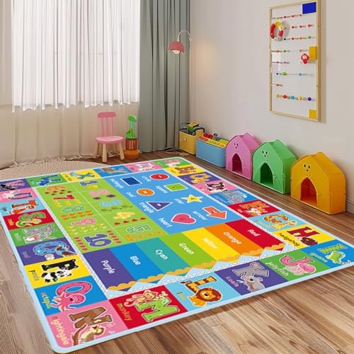 ABC Carpet,Kids Carpet for Playroom, Classroom Floor Play Mat for