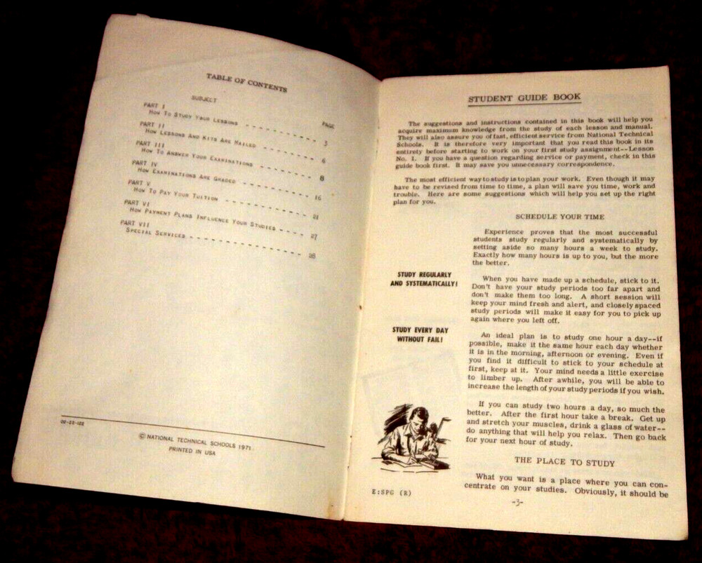 Vintage National Technical Schools Student Guide Book