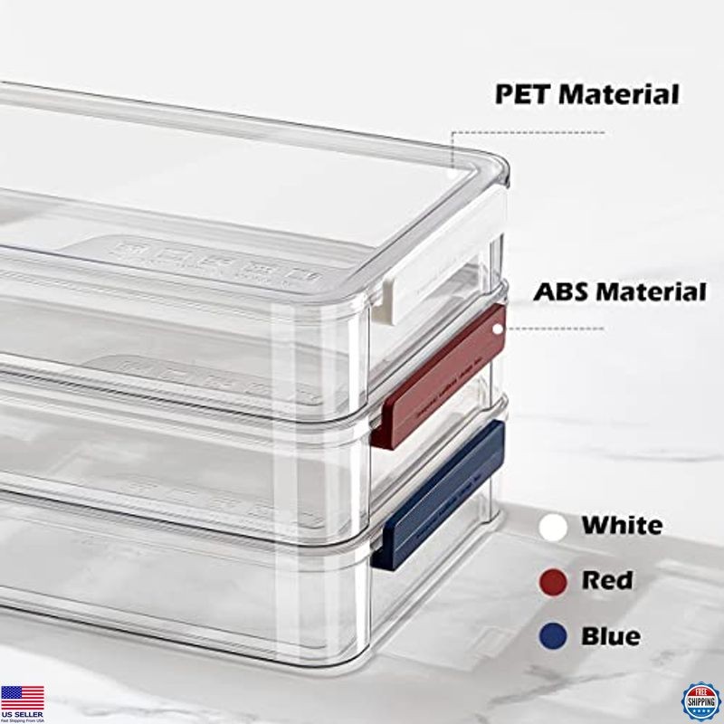 2-Pack Stackable Clear Plastic Document Storage Boxes with Lids for A4 Files