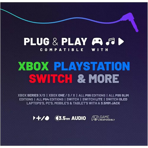 PC Accessory: Wired Headset - 4Gamers C6-100 GLITCH - Teal: Compatible with PC,