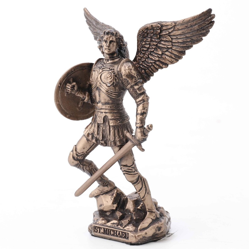 Bronze Michael Archangel Figurine Expertly Cast Resin Statue with Felt Bottom