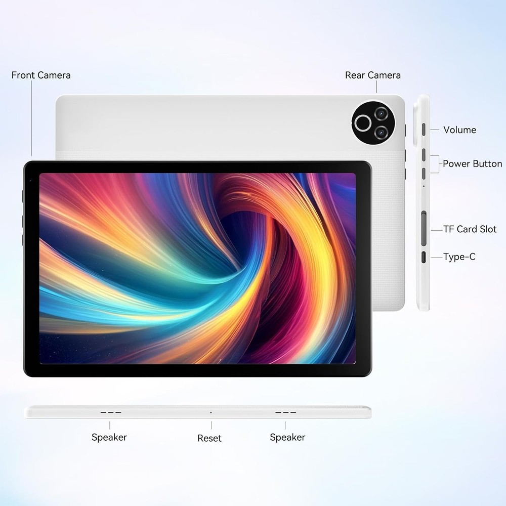10.1 inch Android 14 Tablet 16+64GB Touchscreen Hexa-core Processor Wi-Fi IPS