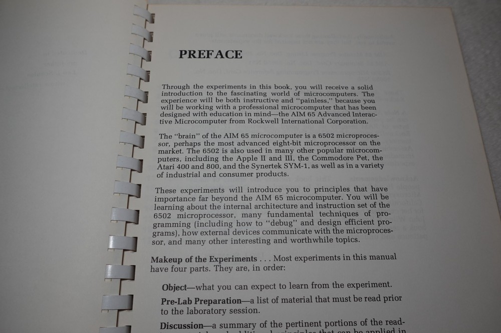 AIM 65 Laboratory Manual Study Guide Leo J. Scanlon Computer 1981 Publication