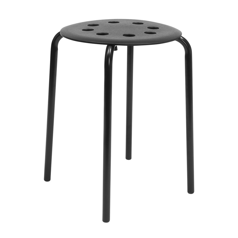 Set of 10 Portable Plastic Stack Stools 17.5" Height Backless Classroom Seating