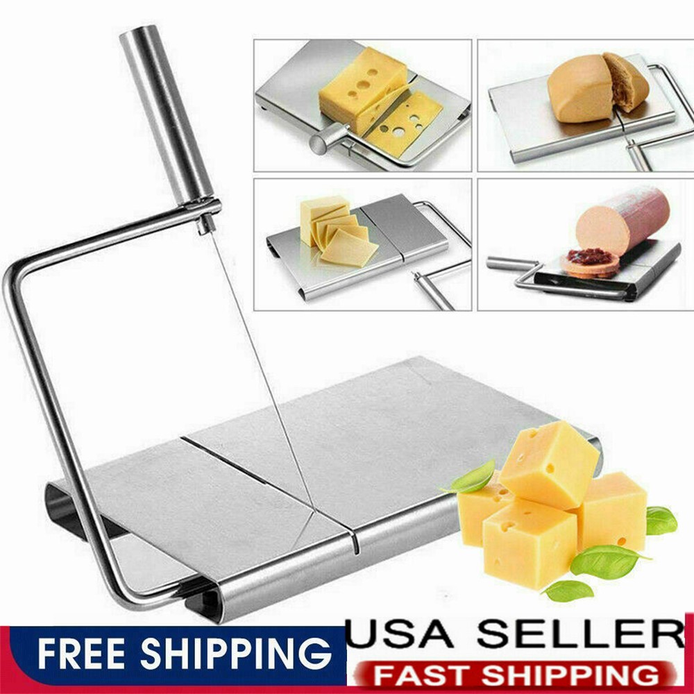 Cheese Slicer with Wire Serving Board Stainless Steel Cutting Kitchen Hand Tool
