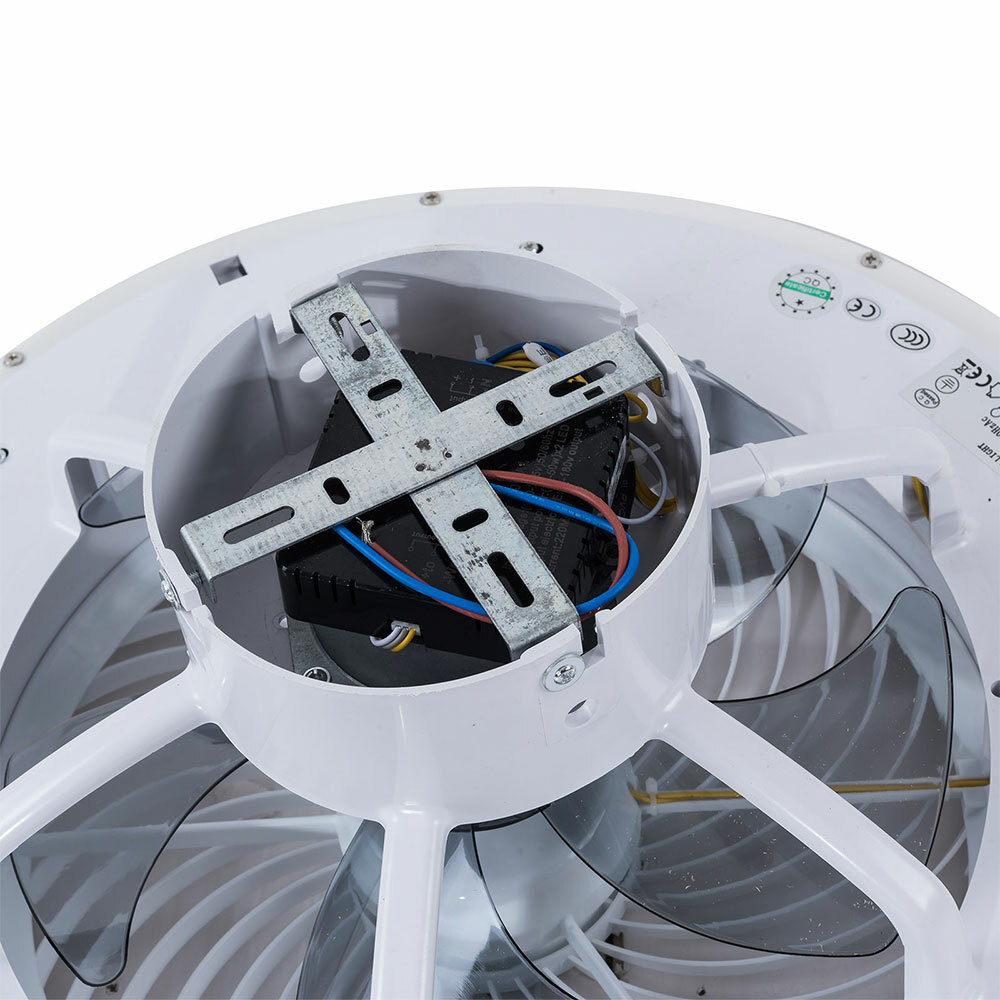 Enclosed LED Ceiling Fans with Lights Bladeless Low Profile Modern Flush Mount