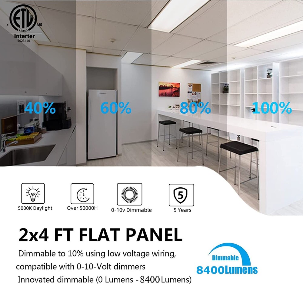 4 Pack 2x4 FT LED Panel Light,75Watt Drop Ceiling Lights, 5000K Daylight White