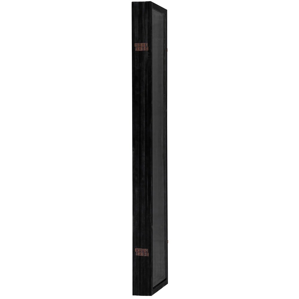 6 ft. Tall Clear Plastic Partition Black 6 Panel