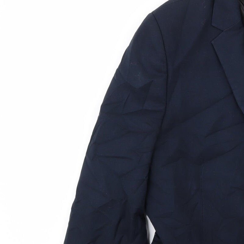 H&M Mens Blue Polyester Blend Blazer Size 36