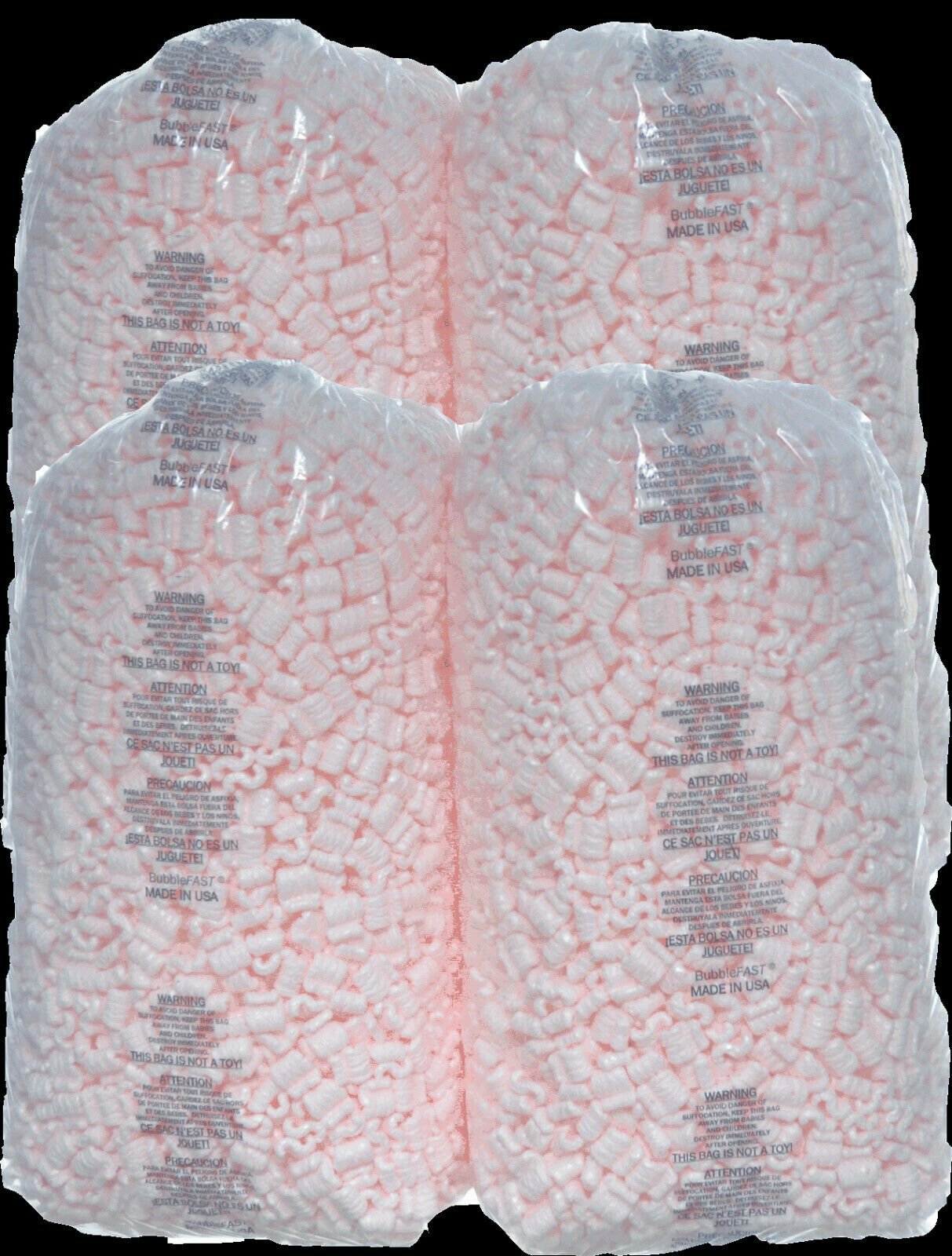 Packing Peanuts 14 cu ft lot [(4) 3.5 cu ft Bags] Pink Anti Static