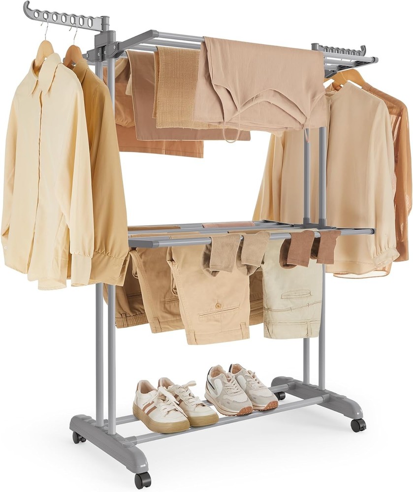 3 Tier Drying Rack, Foldable Drying Rack, Rolling Clothesline