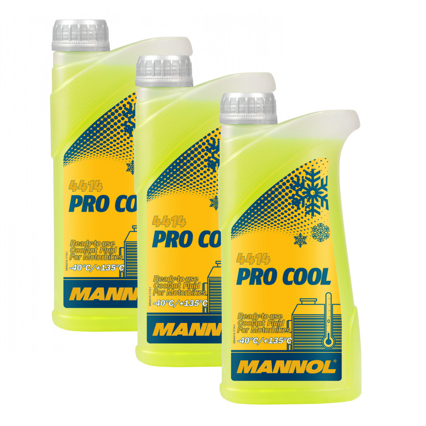 3x Mannol Pro Cool Antifreeze Coolant Coolant Motorcycles 1L
