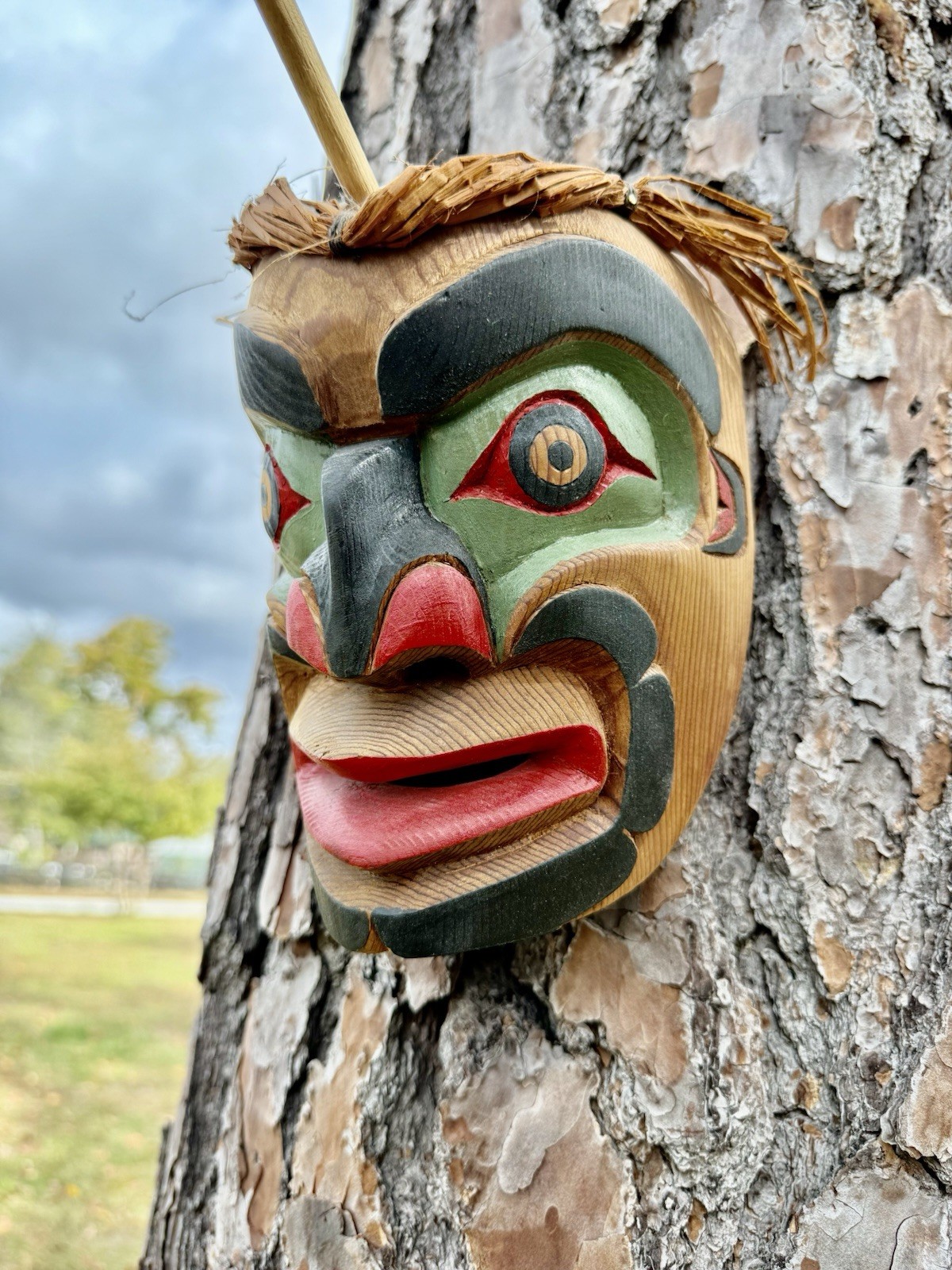 Northwest Coast Carved Cedar Full Moon Mask by Alfred Robertson