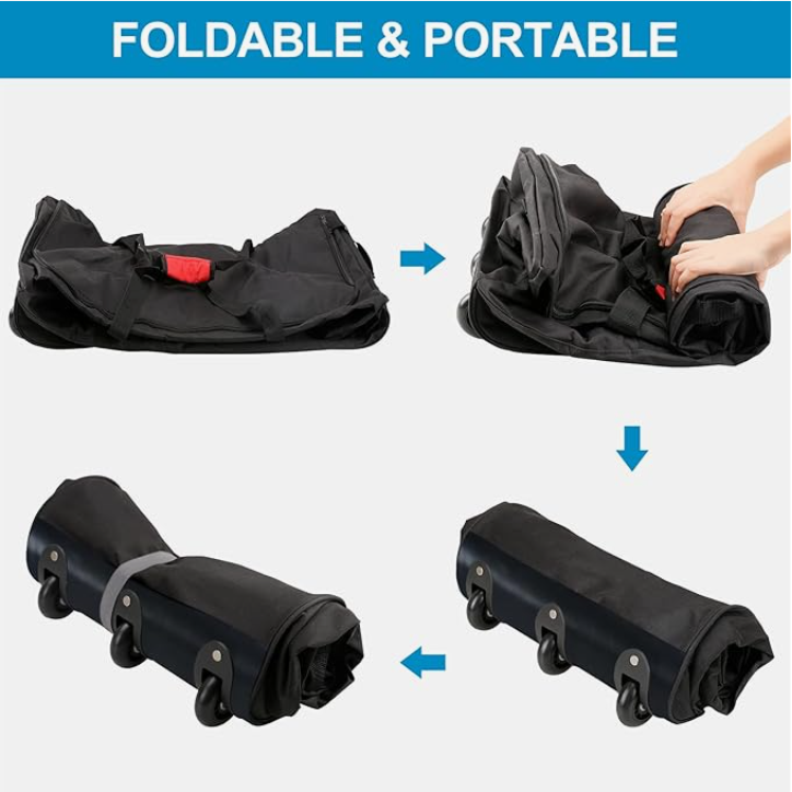 120L Foldable Rolling Duffel Bag with 3 Wheels Light Weight Travel Duffel Bag