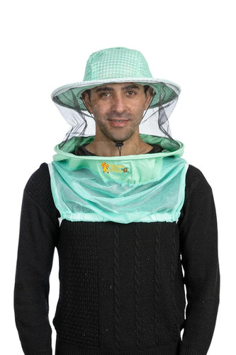 Three Layer Ventilated Beekeeping Veil in Round (3-Layer Hat, Aqua) Aqua