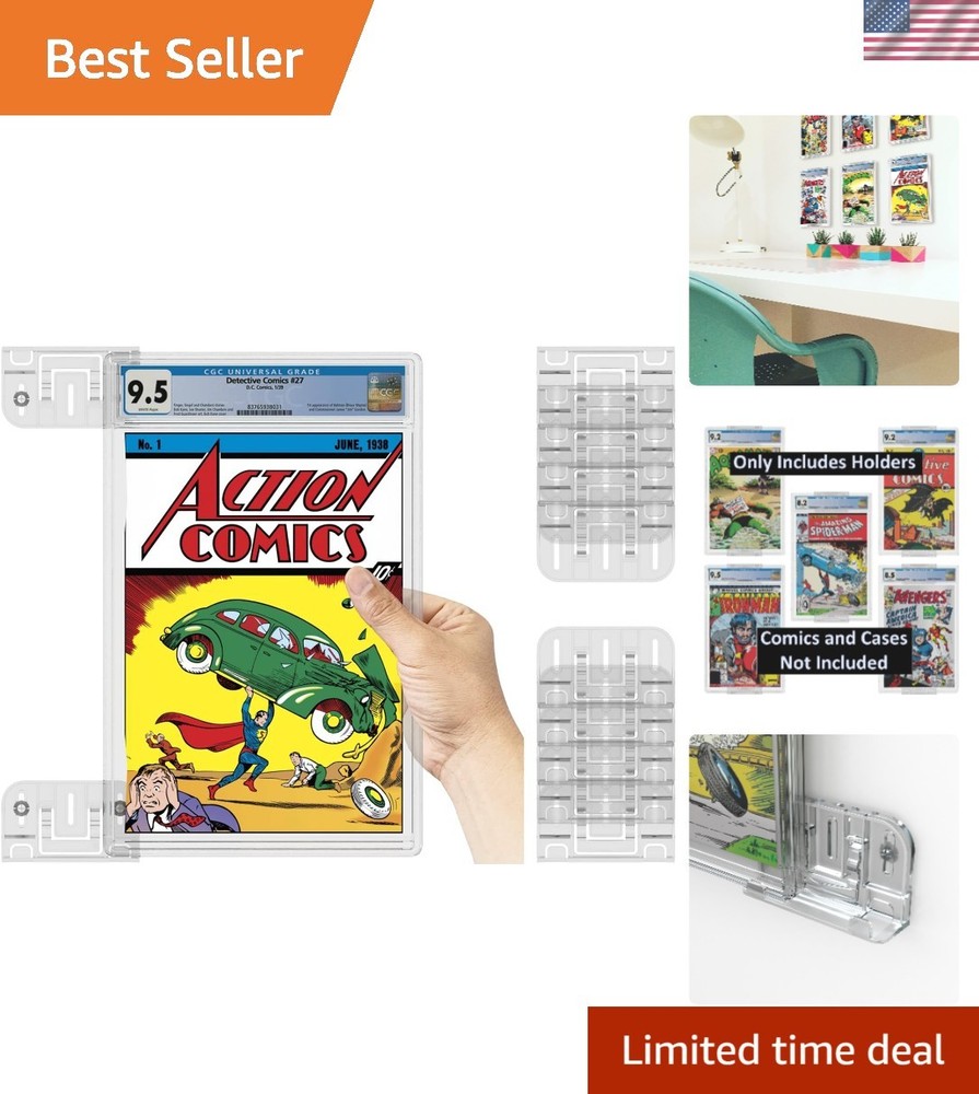 Comic Book Wall Display - 5 Pack Comic Book Display Shelf Slab Wall Mount Kit...