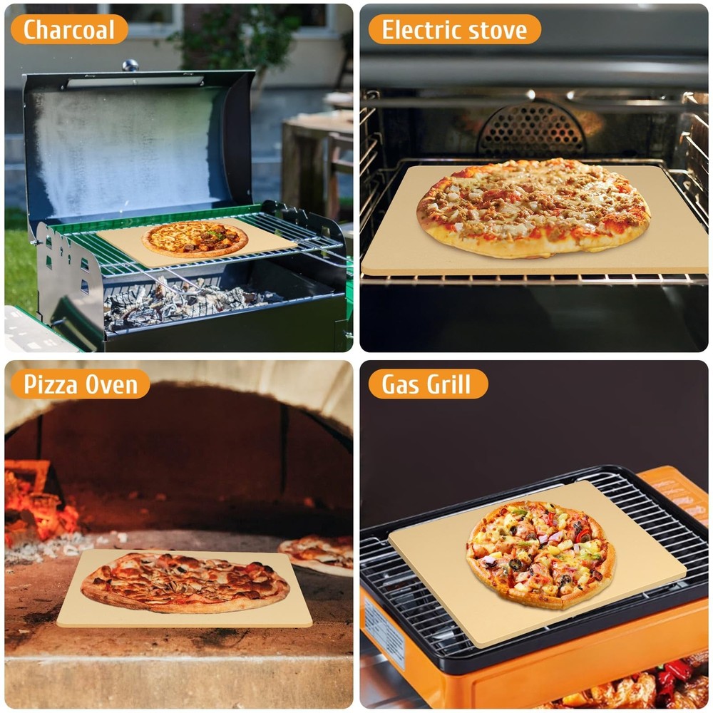 Extra Large Pizza Stone 24" x 18",Cooking Stone for Grill Rectangular, Baking...