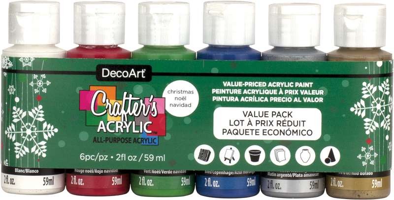 Crafter's Acrylics Value Pack 6/Pkg Christmas