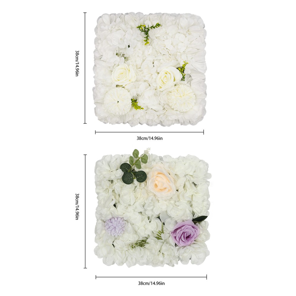 12pcs 3D Flower Wall Panel Artificial Flower Wall Background Silk Rose Wedding