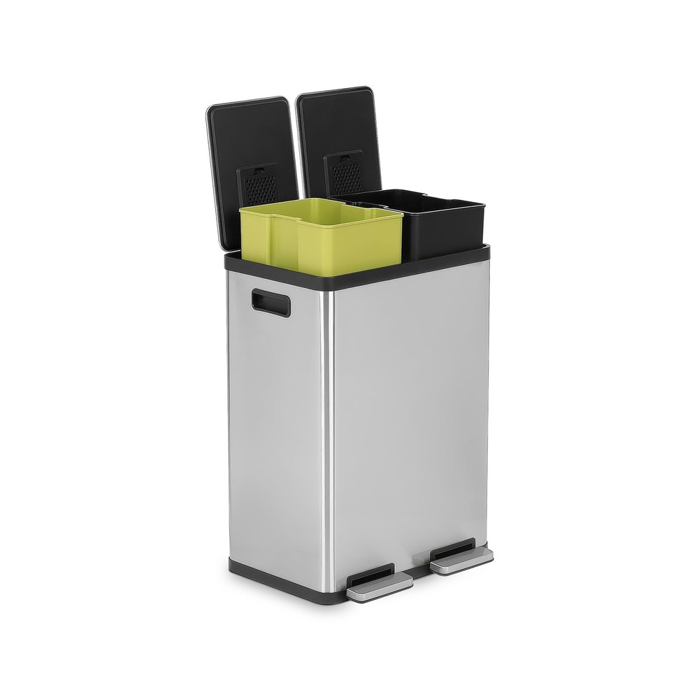 SIMPLI-MAGIC 60 Liter / 16 Gallon Rectangular Hands-Free Dual Compartment Rec...