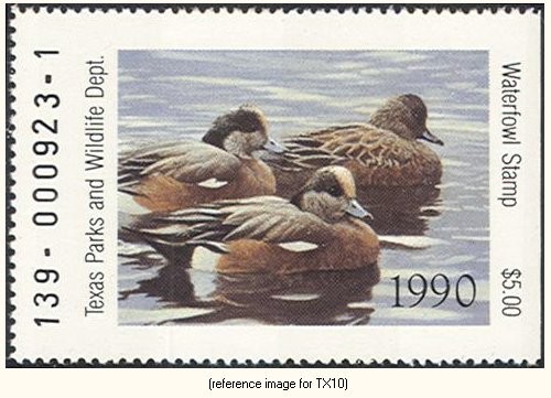 D2K Texas Duck Stamp 1990 $5.00