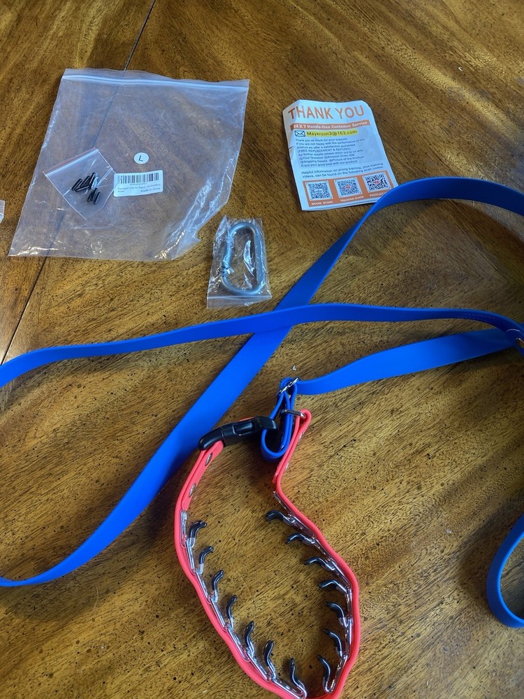 Mayerzon NIP Pronged Training Collar With Attached Leash large
