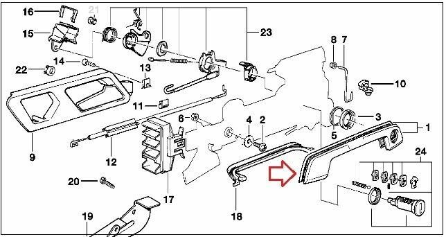Front Door Handle Gaskets / Seals Replacement 2x for BMW 3 5 7 E32 E34 E36 Black