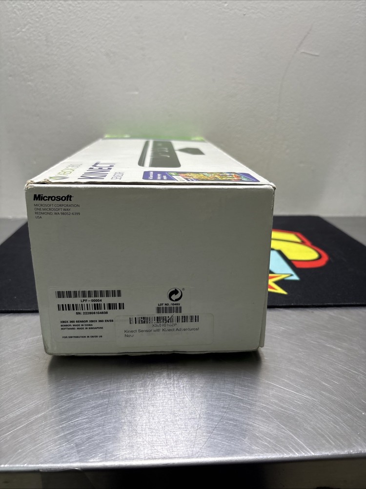 Microsoft Xbox 360 Kinect Black Motion Sensor Bar In Box