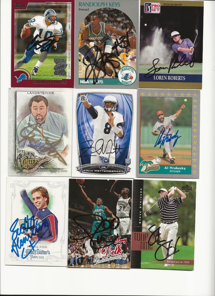 ASSORTED   PEOPLE     9   CARD   AUTOGRAPHED   LOT