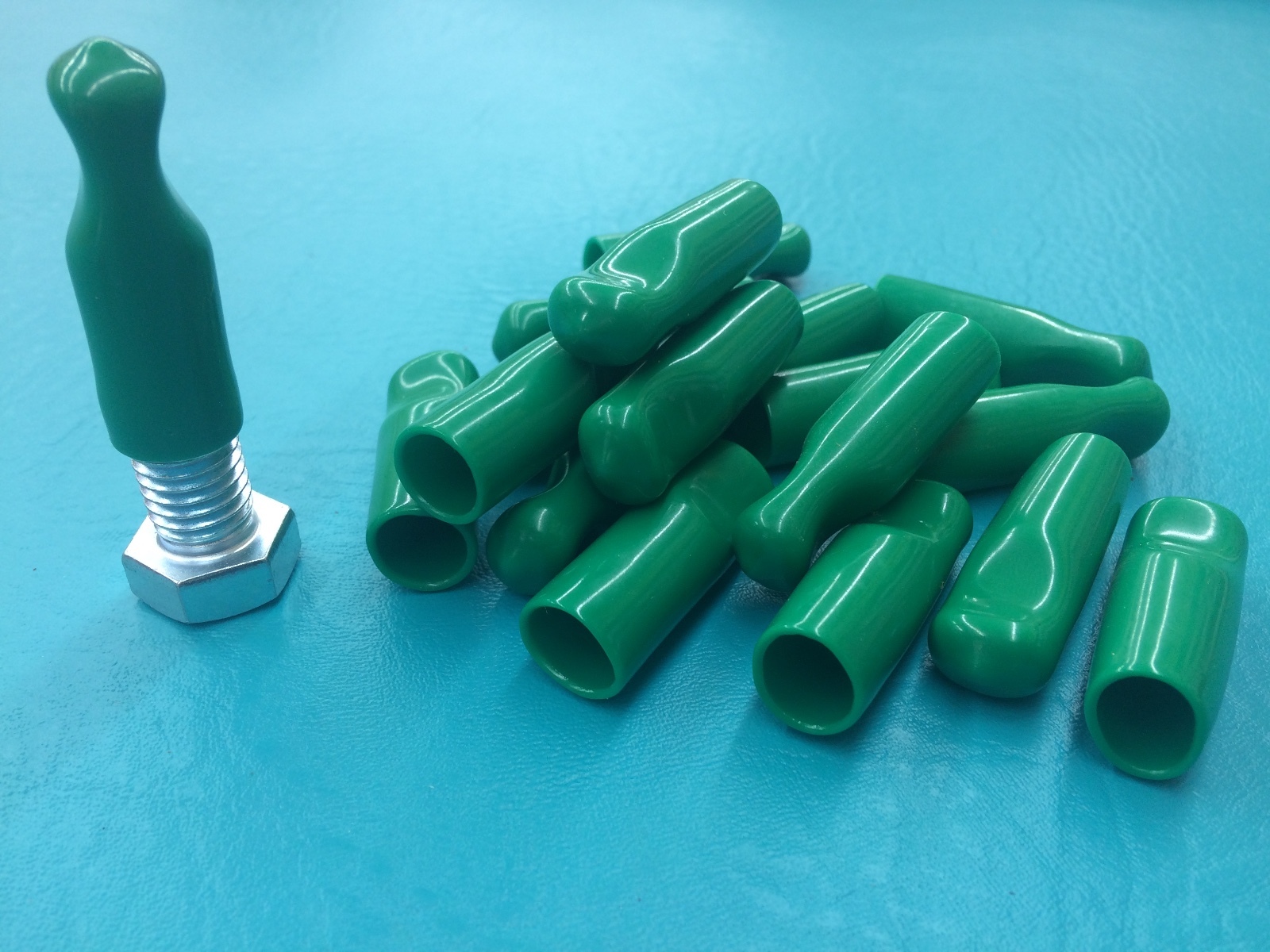 1/2" Rubber Bolt Cap Protectors Rod Tube Thread Finger Tip Pull 18 Cover Green