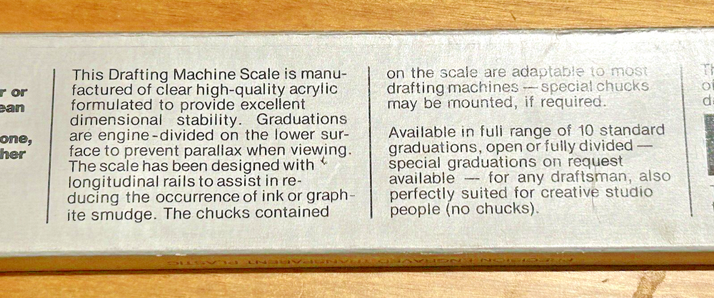 NORMAN WADE WP 26 / 12 inch Drafting Machine Scale, NEW