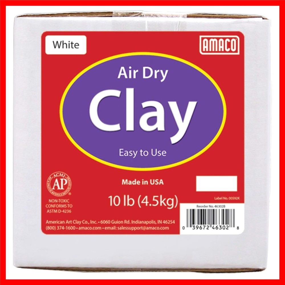 4630-2B Air Dry Modeling Clay, 10-Pound, White