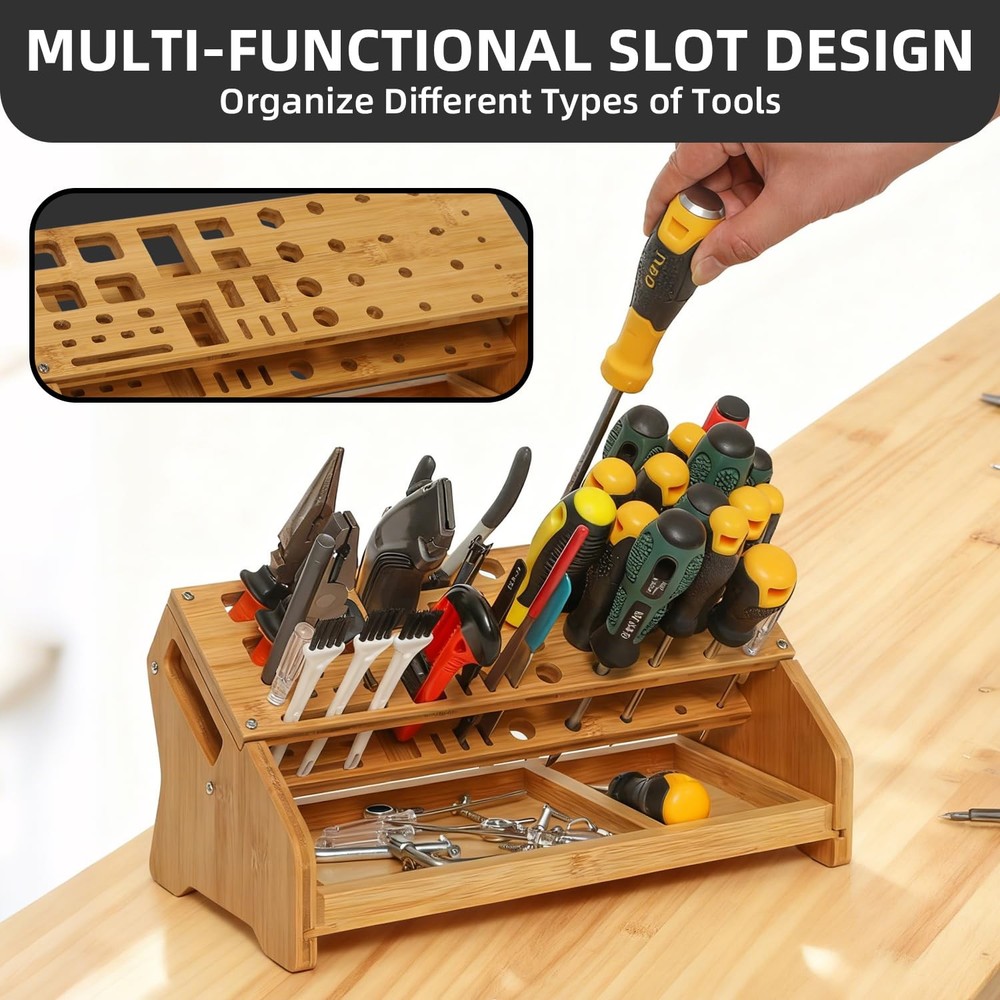 Screwdriver Organizer - Tool Storage Organizer Workbench Desktop Rack - Hand ...