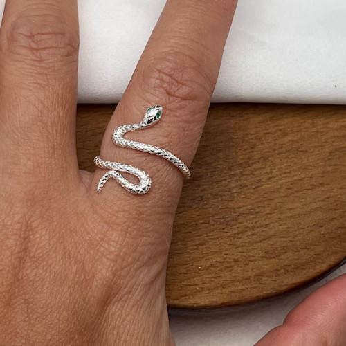 Snake Ring Adjustable Snake Ring Open Snake Ring Sterling Silver Snake Ring