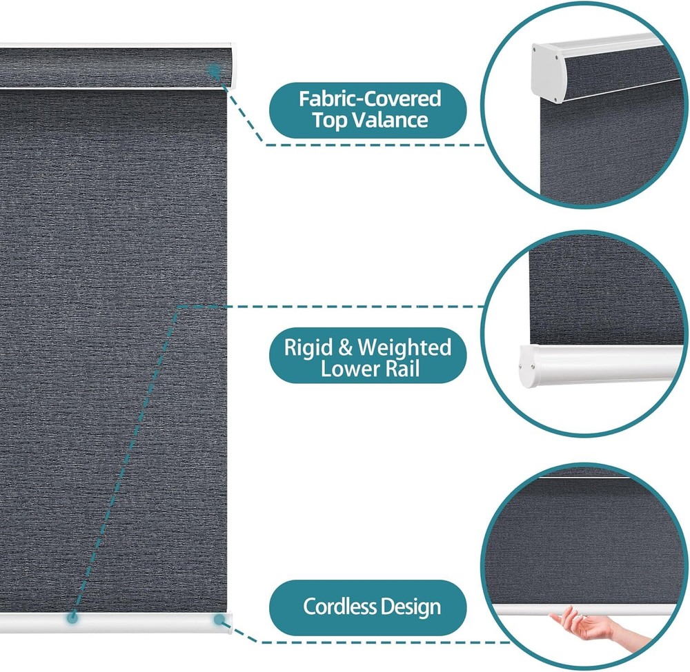 Changshade CUSTOM Blinds For Window Light Filtering CordlessRoller Shades